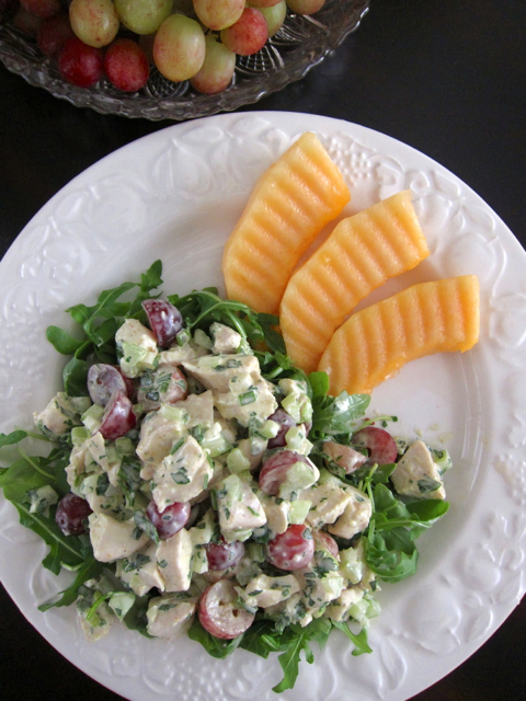 Curried Chicken Salad With Grapes and Cantaloupe