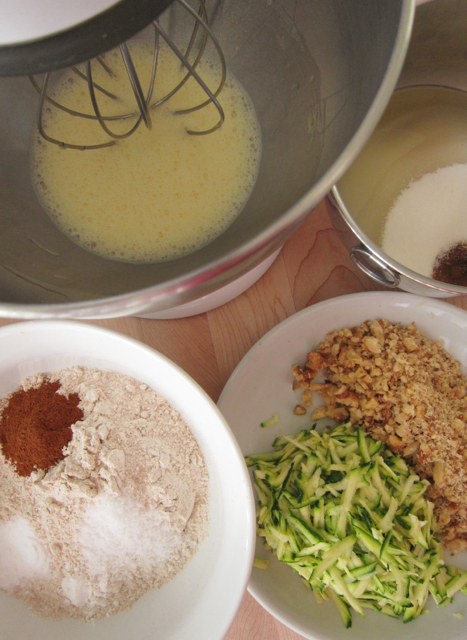 making zucchini bread