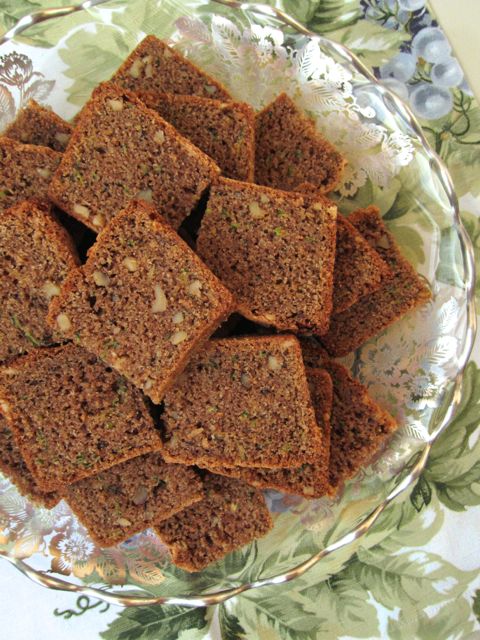 cut up zucchini bread