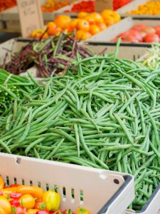 green beans at the farmers market