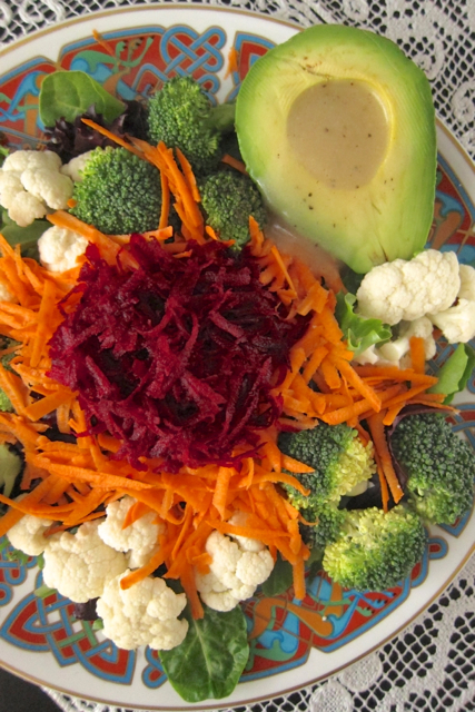 Sweet Potato and Beet Salad With Honey Mustard Dressing