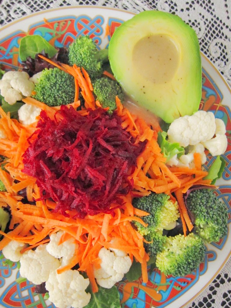Sweet Potato and Beet Salad with Honey Mustard Dressing