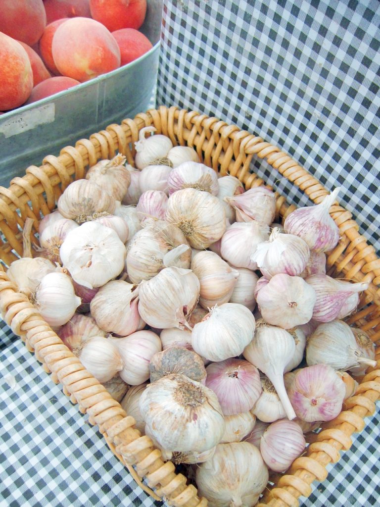 garlic at the farmers market