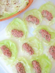 stuffing cabbage leaves