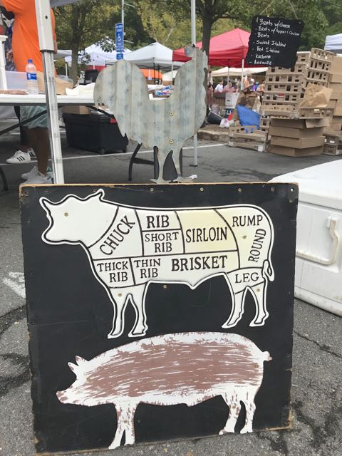 sign at the farmers market butcher