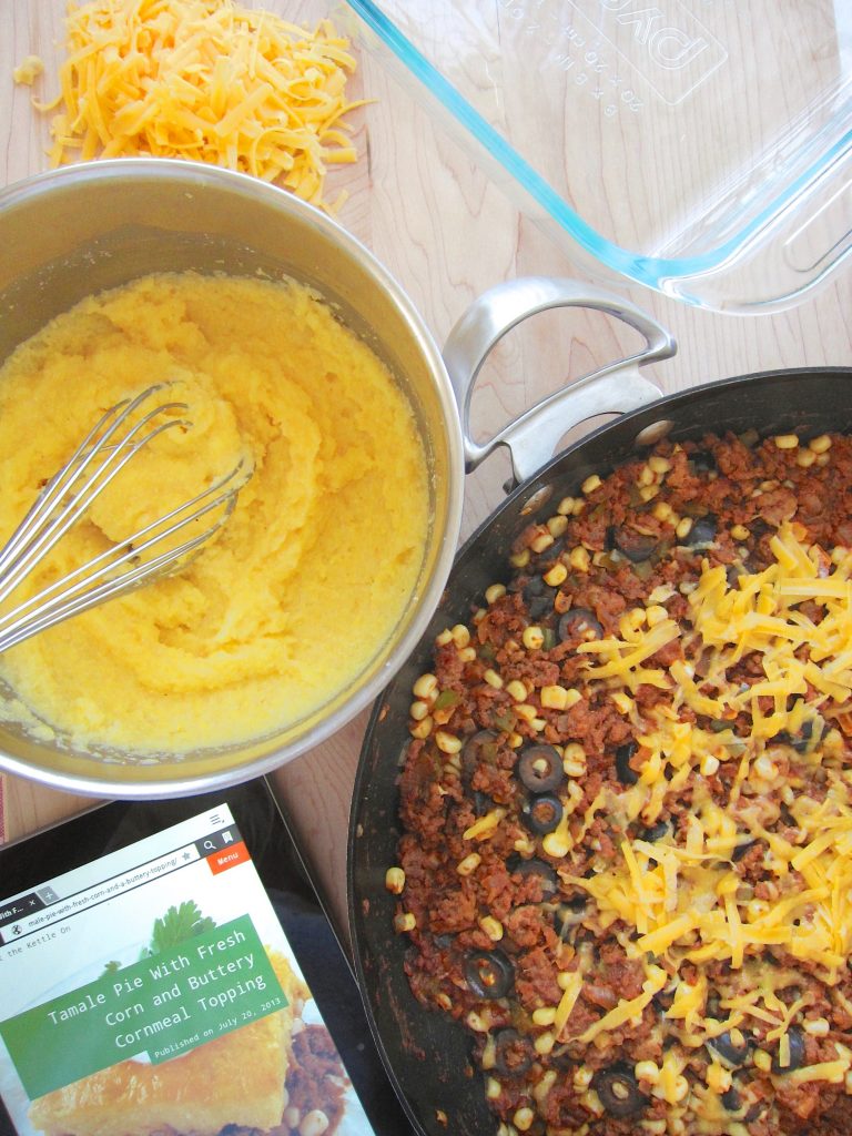 preparing tamale pie