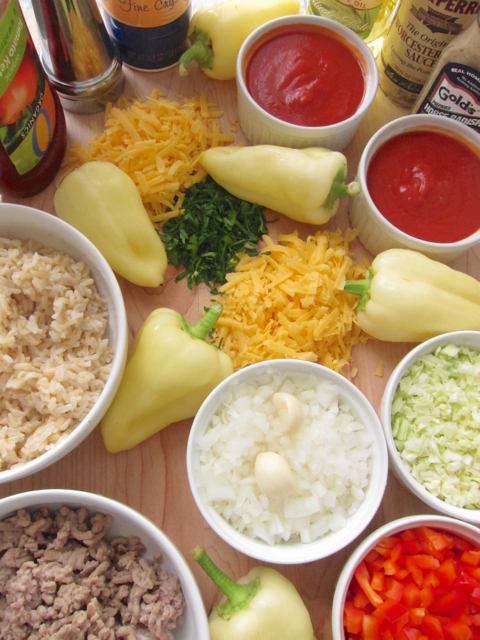 ingredients for stuffed peppers