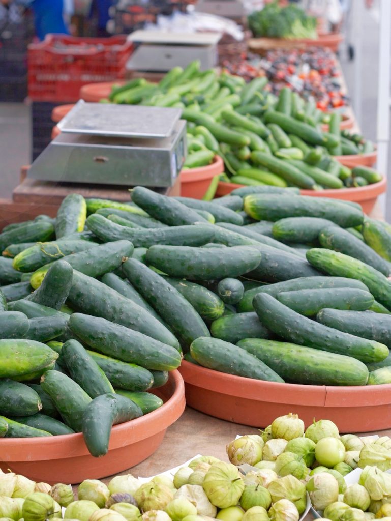 cucumbers at the farmers market