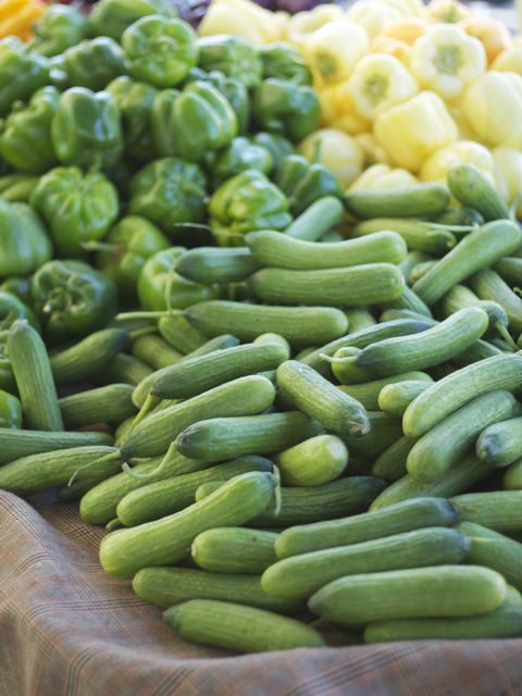 persian cucumbers at farmers market