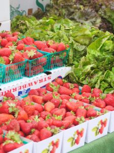 strawberries at the farmers market