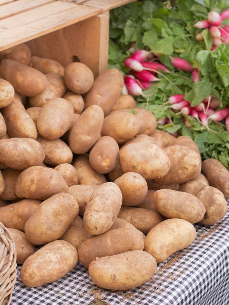 russet potatoes at the farmers market