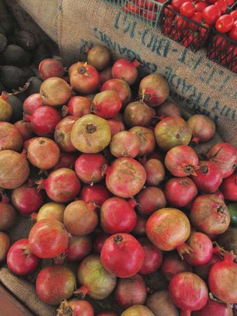 pomegranates at farmers market