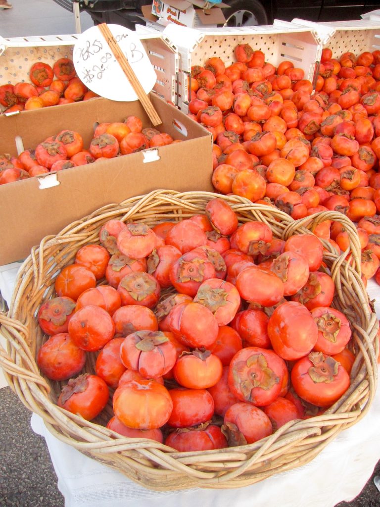 persimmons at the farmers market