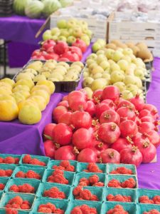 pomegranites at the farmers market