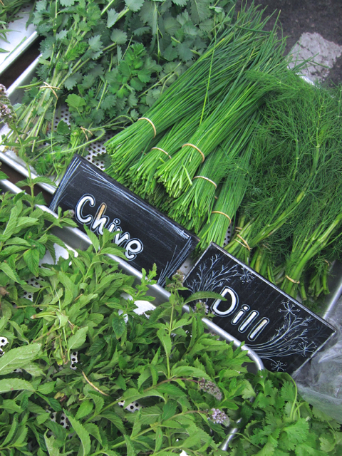 herbs at the farmers market