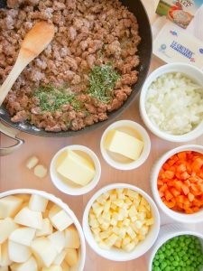 preparing Shepherd's Pie