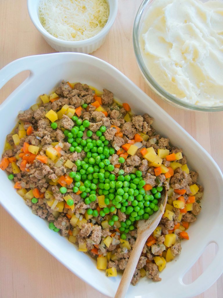 preparing Shepherd's Pie