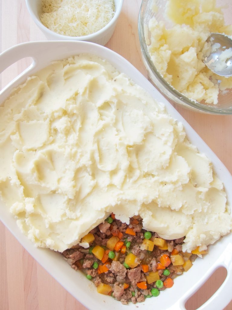 preparing Shepherd's Pie