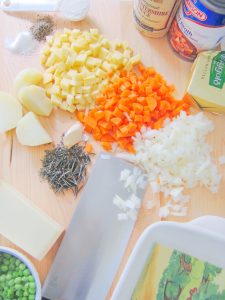 ingredients for Shepherd's Pie