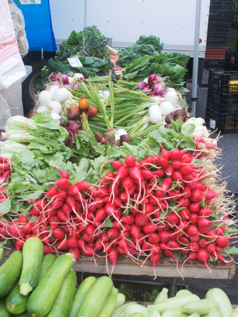 radishes at farmers market