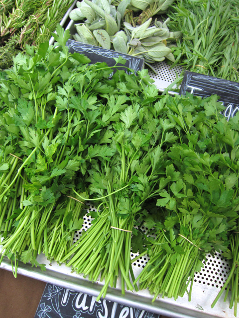 parsley at the farmers market