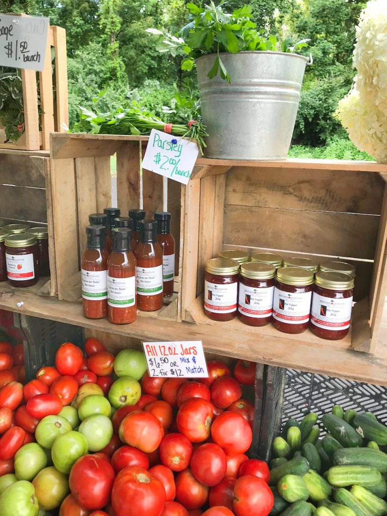 display at the farmers market