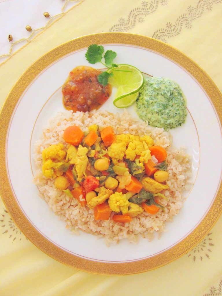 Indian Curry With Sweet Potato and Bok Choy