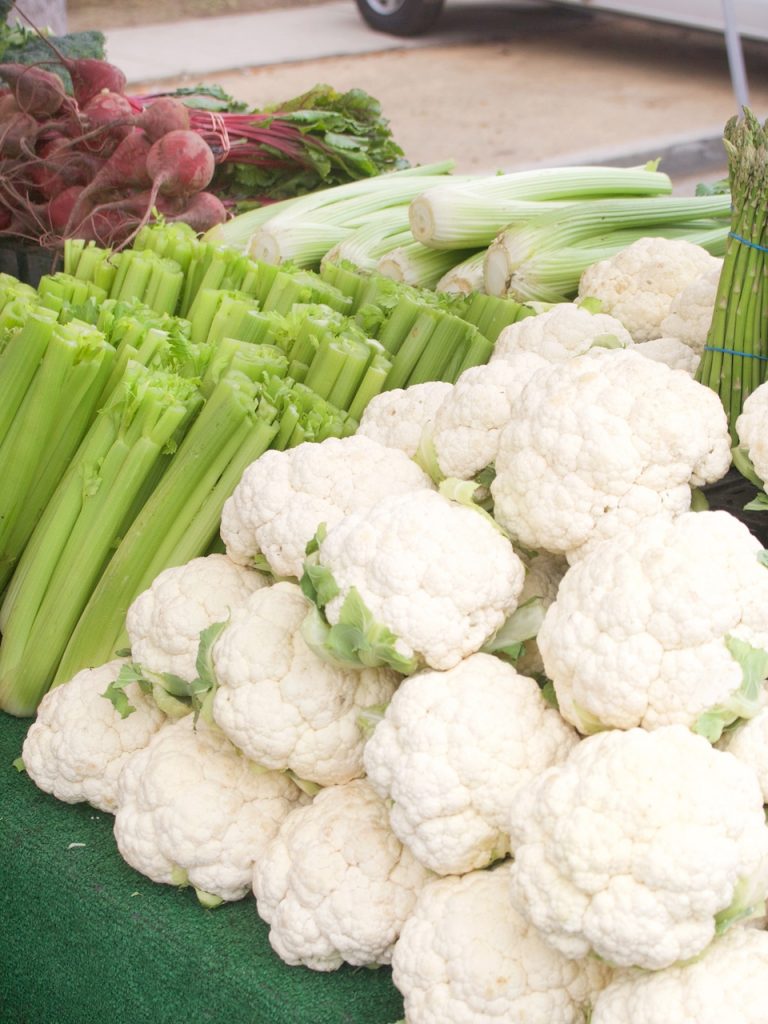 cauliflower at the farmers market