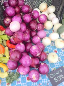 Sweet onions at farmers market