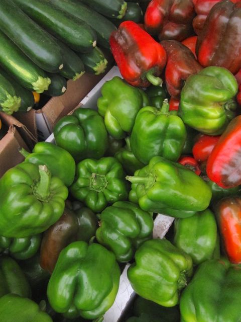 zucchini and green pepper
