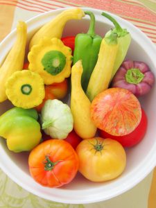 vegetables in a bowl for an Italian Garden Sauté