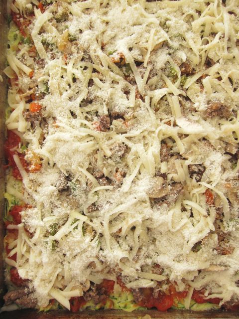 pizza with zucchini crust