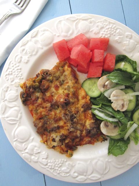 Pizza and watermelon