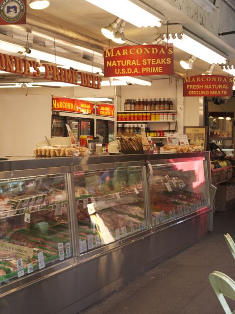 Farmers Market meat merchant
