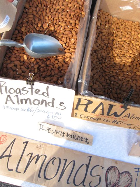 almonds at farmers market