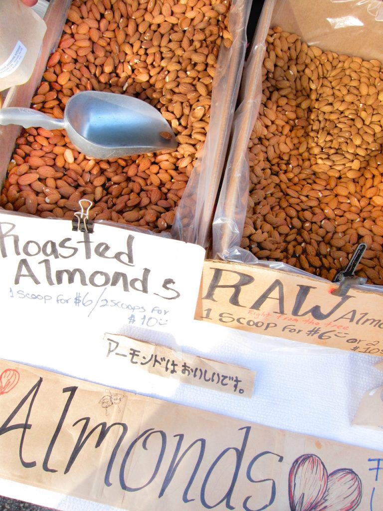 almonds at farmers market