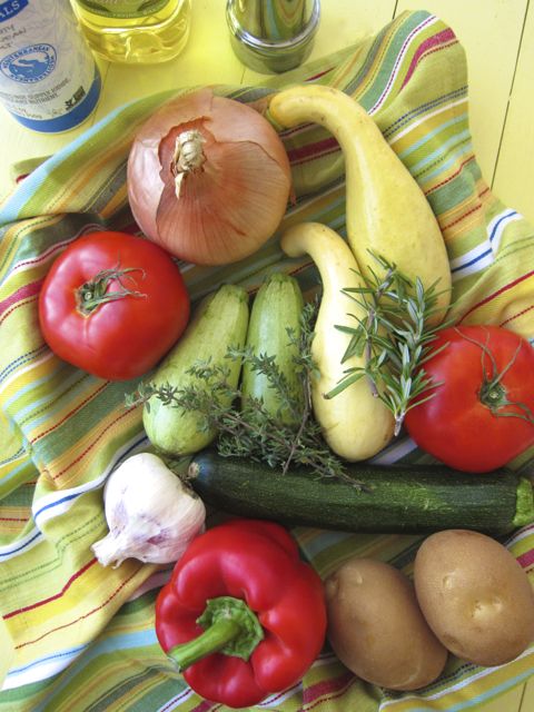 ingredients for Vegetable Tian Au Gratin