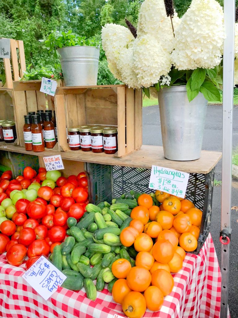 display at the farmers market