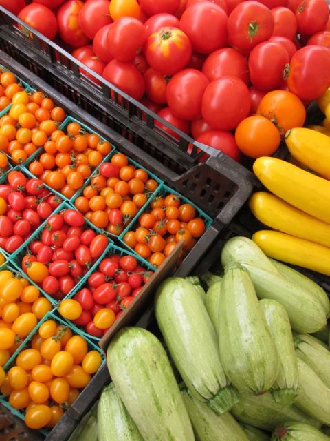 mini tomatoes and squash