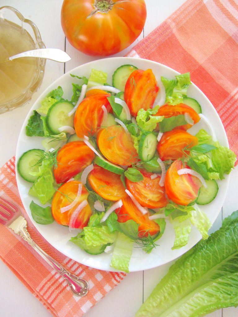 Tomato and Cucumber Salad With Fresh Dill and Basil