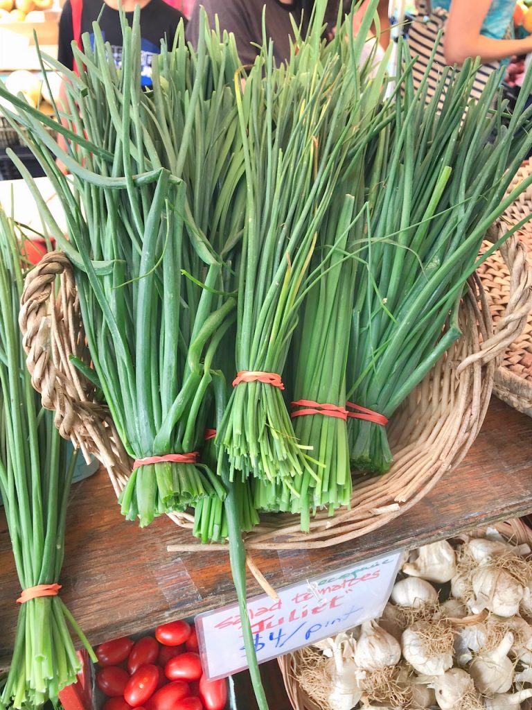 chives at the farmers market
