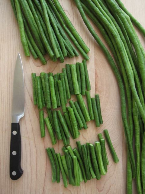 cut long beans