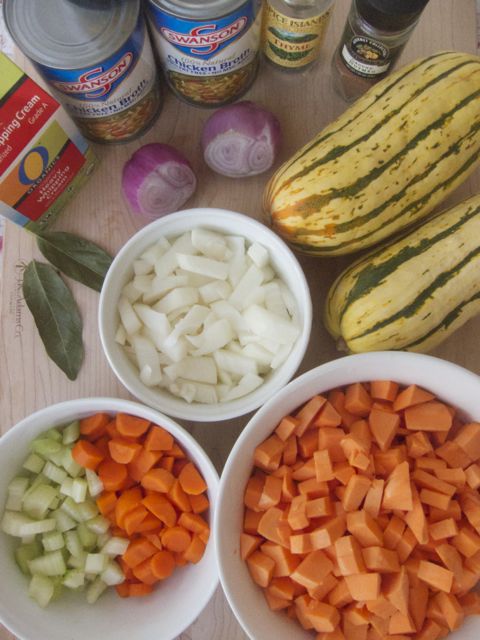 ingredients for delicata bisque