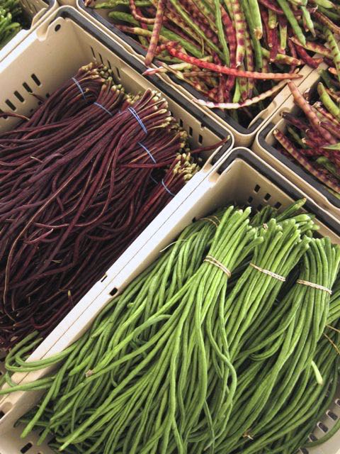 red and green long beans
