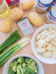 ingredients for Broccoli and Cauliflower Bisque