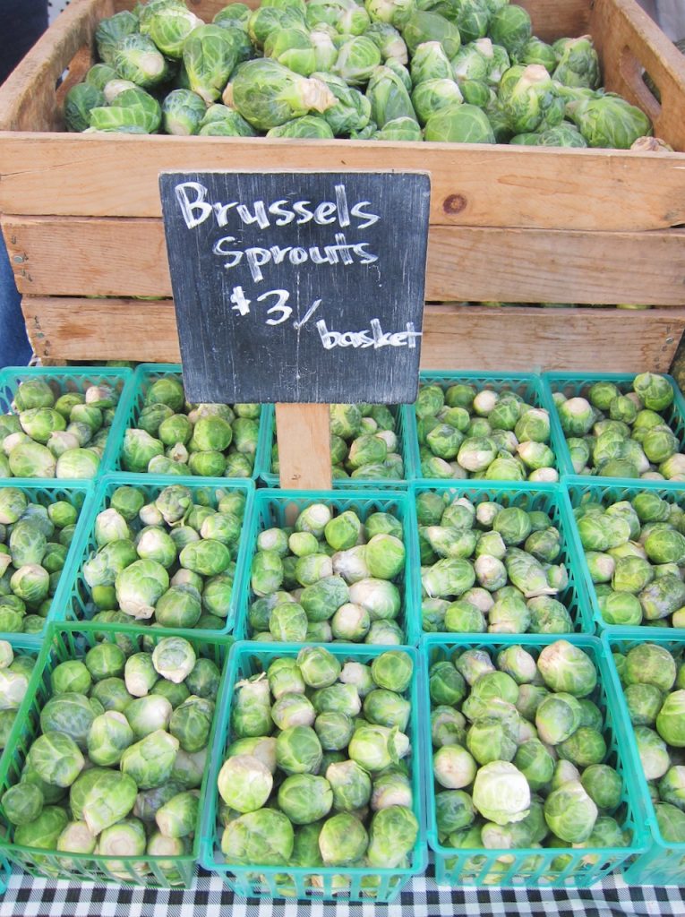 Brussels sprouts at the farmers market