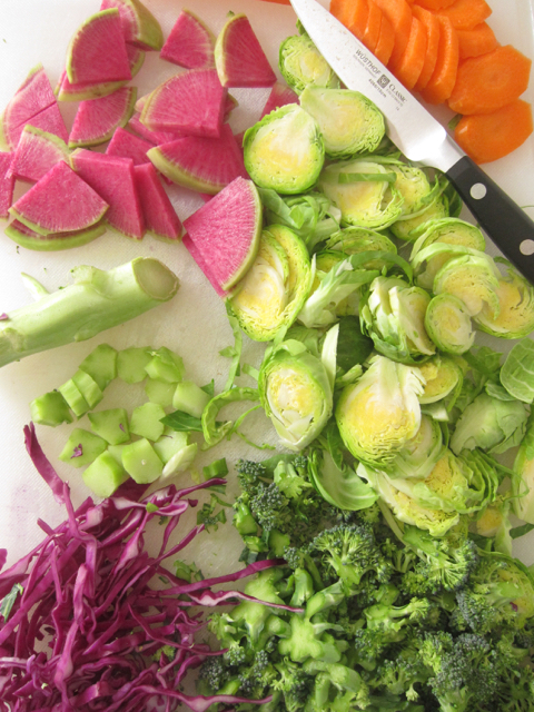 sliced vegetables