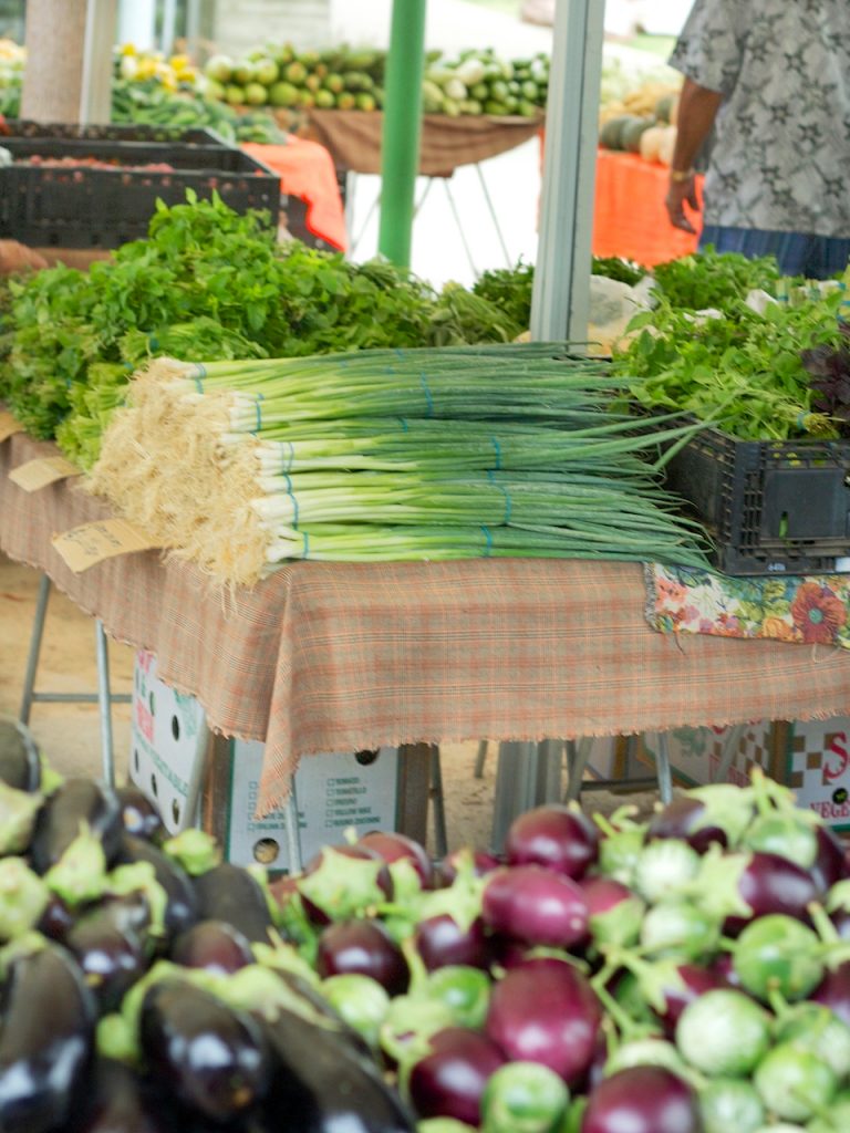 green onions at farmers market
