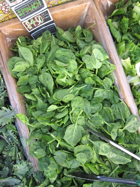 spinach at farmers market