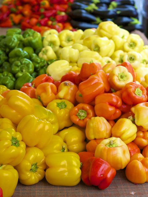 swt yellow, red, green peppers